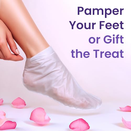 Foot Peeling Mask (6 pairs) Exfoliating Foot Mask for Dry Cracked Feet with Lavender & Shea Butter, Dead Skin & Callus Remover for Feet, Exfoliating Socks for Women & Men, One Size Fits Most
