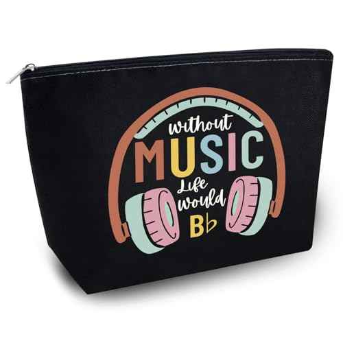 Music Gifts for Women Musical Teacher Gift for Women Music Bag Gift for Musical Lovers Student Musician Gifts for Female Friends Sister Festival Accessories Musician Makeup Bag