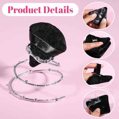 Pimoys 6 Pcs Powder Puff Face Soft Triangle Makeup Puff Velour Makeup Sponge Stocking Stuffers for Loose Powder (Black)