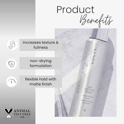Kenra Platinum Dry Texture Spray 6 | Texture Defining Styler | Increases Texture & Fullness | Absorbs Oils & Impurities | Ultra-Lightweight, Non-Drying Formulation | All Hair Types