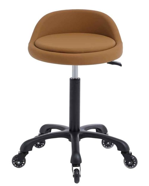Rolling Salon Stool Chair with Back Support Hydaulic Height Adjustable on Swivel Wheels Heavy Duty for Hair Cutting Esthetician Tatto Beauty Spa Bar Lab Clinic Kitchen Office Home (Camel)
