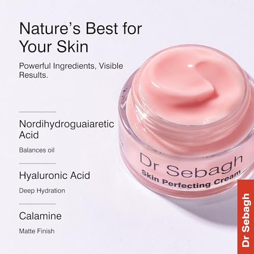Dr Sebagh Skin Perfecting Cream (1.7 fl oz) - Lightweight Water-Based Moisturizer for Oily Skin - Non Comedogenic Face Moisturizer - Mattifying Hydrating Face Cream with Vitamin B5 & Glycerin