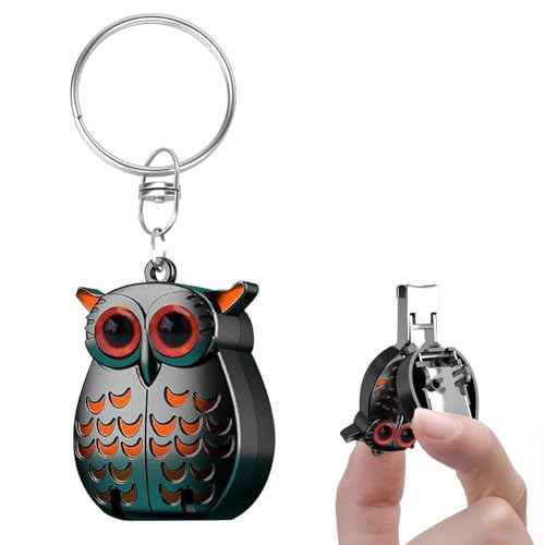 2-in-1 Foldable Owl Keychains Nail Clippers, German Professional Stainless Steel Mini Nail Clippers, Portable Foldable Owl Keychain Mini