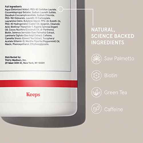 Keeps Hair Loss Shampoo For Men - Mens Shampoo for Fuller, Thicker Looking Hair - Thinning & Hair Growth Product - DHT Blocker - Infused with Biotin, Caffeine & Saw Palmetto - 8 oz