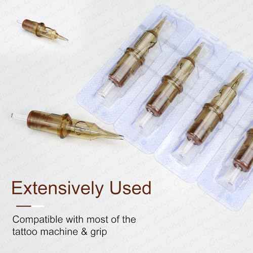 Tattoo Cartridge Needles,10Pcs Disposable Round Liner Sterilized Tattoo Needle for Rotary Tattoo Machine and Permanent Makeup Device (1001RL)