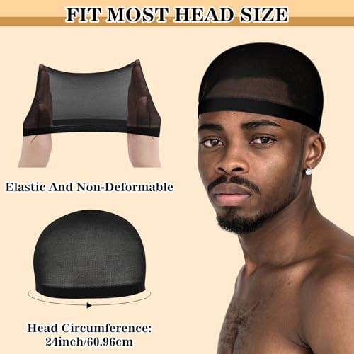 Ramede 20 Pcs Stocking Wave Cap for Men Adult Stretchy Nylon Skull Wave Lightweight Beanie Caps Waves for Man Women