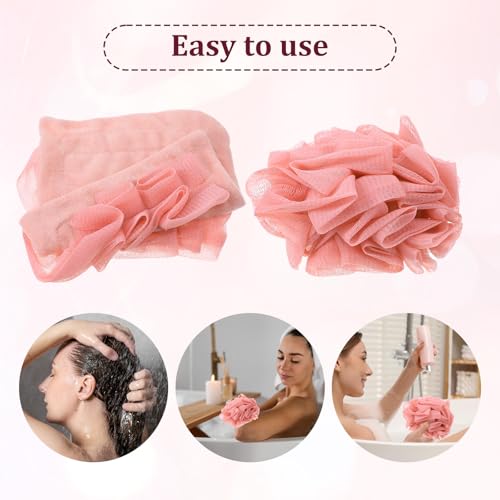 6 Pack Soap Bar Loofah, 2 in 1 Loofah Washcloth Combo, Bath Sponge with Drawstring, That Holds Bar Soap for Cleansing and Smooth Skin (6 Colors, 6.7 x 6.7 Inch)