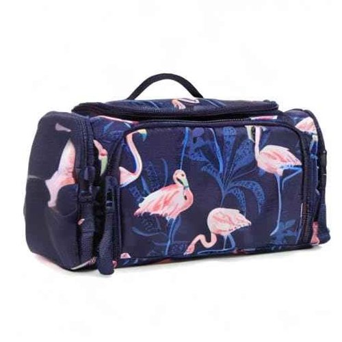 Vera Bradley Ripstop Large Travel Cosmetic Makeup Organizer Bag, Flamingo Party