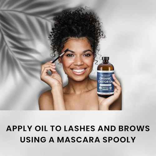 Florisan Organic Castor Oil 16oz Glass Bottle, Cold Pressed, Hexane-Free, Non-GMO, 100% Pure Castor Oil for Hair Growth, Skin, Lashes, Eyebrows, EWG Verified & USDA Organic Certified