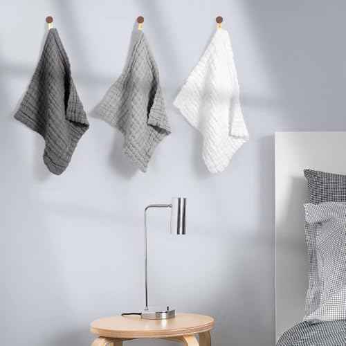 Cotton washcloths, face Cleaning Cloths,Bath Small Towels,6 Pack, 12x12 Inches