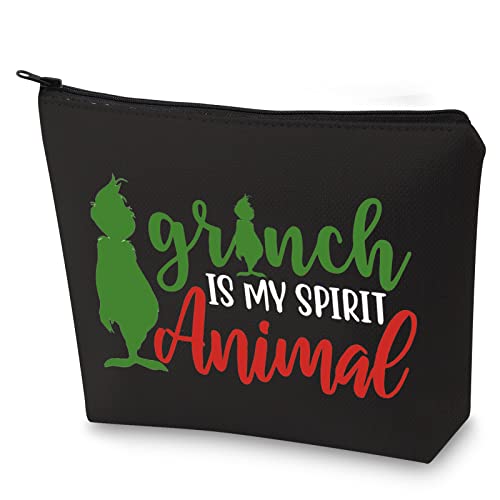 WZMPA Green Monster Cosmetic Makeup Bag Doctor Cat Fans Gifts Monster Is My Spirit Animal Zipper Pouch Bag For Monster Fans