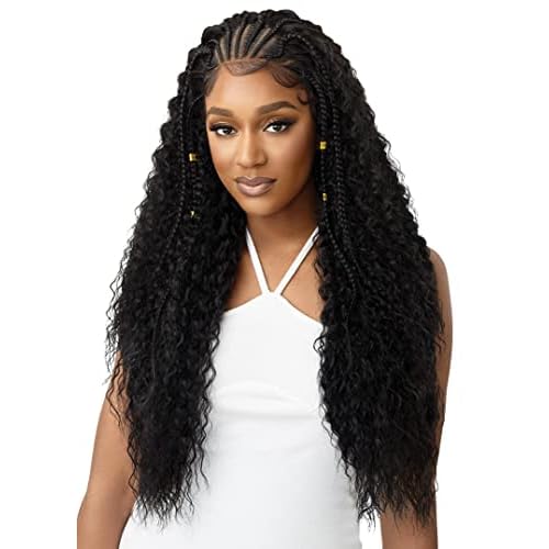 Outre 13x4 Hand Tied Lace Frontal Wig - STITCH BRAID RIPPLE WAVE 30" (1B)