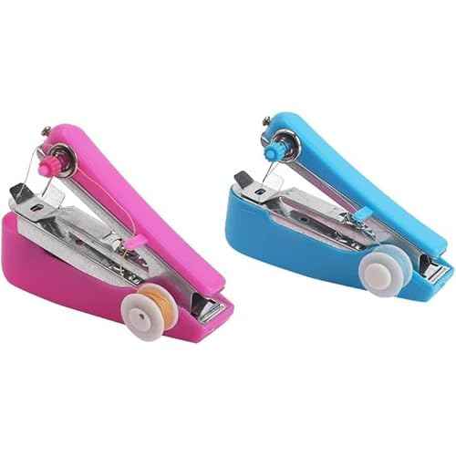 1 Pcs Handheld Sewing Machine,Portable Heavy Duty Mini Manual Sewing Machine for Fabrics, Clothes, DIY Needlework Handy Stitch Quick Repair Tool (Random Color)