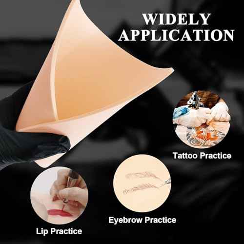 10Pcs Tattoo Practice Skin 7.4 * 5.6'' Tattoo Skins 3MM Thick Blank Double Sides Fake Skin for Practicing for Experienced Artists and Beginner