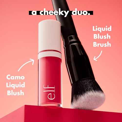 e.l.f. Camo Liquid Blush Brush, Angled Blush Brush Ideal For Applying & Blending Colors On Cheeks, Soft, Dense Bristles, Vegan & Cruelty-free