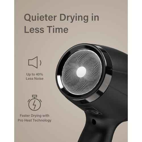 Ionic Hair Dryer with Diffuser, Blow Dryer, Professional 1875W Powerful AC Motor Hairdryer with 8.2Ft Cord for Women & Men, Fast-Drying Blow Dryer with Nozzle for Home, Salon