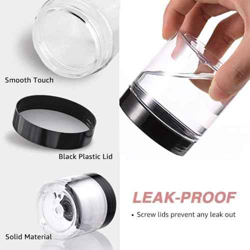 12 Pack 4 oz Small Plastic Containers with Lids+12 Pack 20g/20ml Cosmetic Sample Jar - for Lip Scrub, Body Butters, Cream, Slime, Craft Storage