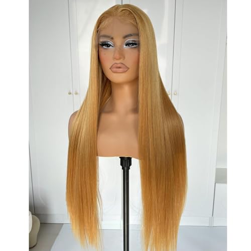 Human Hair Wig 5x5 27 Brown Yaki Wave Lace Front Wigs Dark Brown Human Hair Wig 200% Density