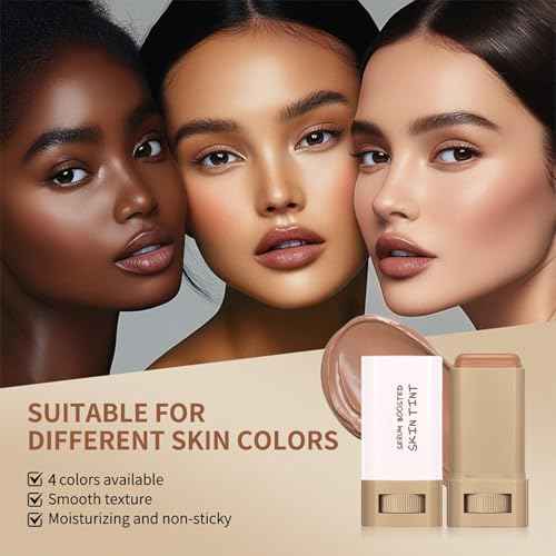 Foundation Stick Beauty Balm Serum Boosted Skin Tint, Serum Boosted Skin Tint Balm, Solid Tinted Moisturizing SerumContour Stick Foundation FaceStick, Longwear ContourStick, Natural Finish (#3)
