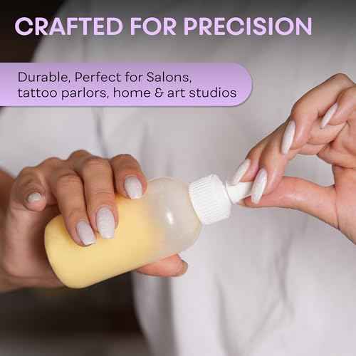 BRIGHTFROM Twist Top Applicator Bottles, Squeeze 4 OZ Empty Plastic Bottles, Refillable, Open/Close Nozzle - Leak Proof, Multi Purpose - 3 PACK