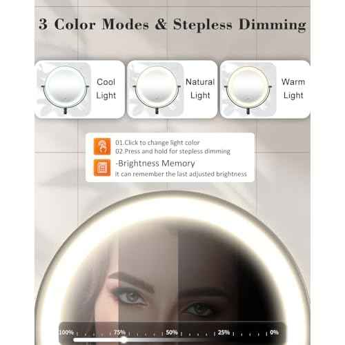30X/1X Wall Mounted Lighted Makeup Mirror, 9'' Height Adjustable Double Sided 5000mAh Rechargeable Magnifying Bathroom Mirror with Light, 3 Color Modes Touch Dimmable Extended Arm 360 Rotation