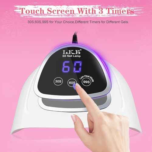 LKE UV Light for Gel Nails, Nail Dryer UV Nail Lamp 72W for Gel Polish Light with 3Timer and Sensor Professional for Solon and Nail DIY in Home Use (White)