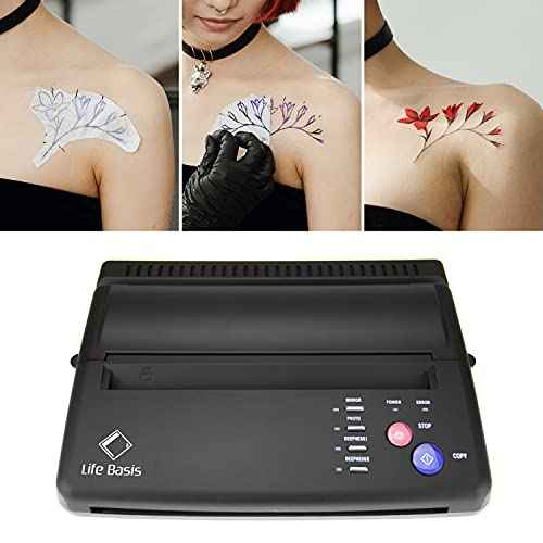 LifeBasis Tattoo Transfer Stencil Printer Tattoo Thermal Copier with 30PCS Stencil Transfer Paper Thermal Tattooing Printer Machine for Tattoo Artists & Beginners, Black
