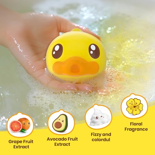 Halloween Bath Bombs for Kids Gift Set 6 Pack, B.Duck Cute Bubble Animal Bath Bomb for Toddler, Large Lush Bathbombs Kit for Women Relaxing Spa Day Easter Birthday Christmas