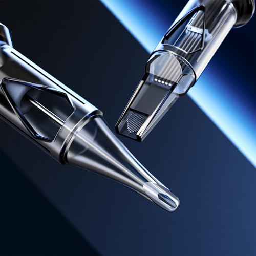 50 Pcs Disposable Tattoo Cartridge Needles #10 Bugpin Assorted Mixed Size Round Liner - 10 Pcs each of 3RL 5RL 7RL 9RL 11RL with Membrane Safety Cartridges for Rotating Tattoo Pen Machine Gun