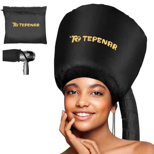 Hair Dryer Bonnet - Upgraded Extra Large Soft Adjustable Hooded Cap for Fast Hair Styling and Care