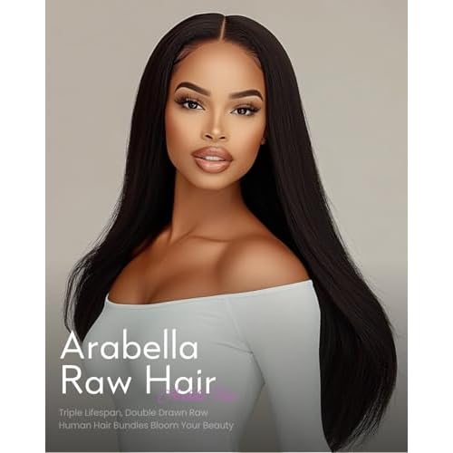 Arabella 15A Raw Straight Bundles Human Hair Natural Black Hair Bundles 100% Raw Vietnamese Human Hair,Three Times the Lifespan 20 Inch