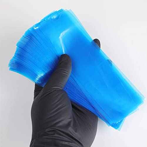 200pcs Clear Tattoo Machine Pen Covers Tattoo Pen Sleeves Plastic Dustproof Protection Blue Bags for Tattoo Professionals