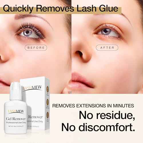 LASHVIEW Sensitive Lash Remover for Lash Extensions - Clear Eyelash Extension Remover Gel 15ml