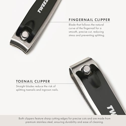 Tweezerman Stainless Steel Combo Set with Fingernail and Toenail Clippers