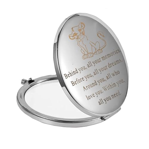 FEELMEM The Inspire Gift Lion Compact Mirror Inspiration Gift Lion Fans Gift Behind You All Your Memories