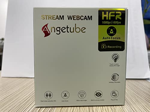 Angetube 1080P 60FPS Webcam, Streaming Webcam with Ring Light Web Camera with Microphone 5X Digital Zoom Remote Control Include, Built-in Privacy Cover for PC, Computer, Loptop, Mac, Windows 11
