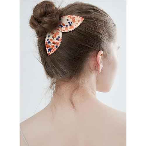 4 Pcs Deft Bun Maker French Twist Rabbit Ear Bun Twister Flower Flexible Quick Hair Styling Accessories for Women Girls