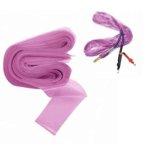 125PCS Clip Cord Sleeves,Disposable Hygiene Clip Cord Covers for Tattoo,Tattoo Machine Bags Tattoo Machine Gun Accessories Tattoo Supplies(Pink)