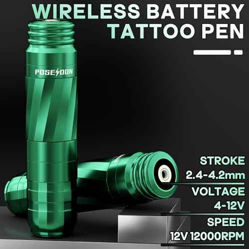 POSEIDON Tattoo Kit Tattoo Gun Kit with 2Pcs 1500mAh Battery Tattoo Machine Kit with 20Pcs Tattoo Cartridge Needle 11Pcs Inks Complete Tattoo Supplies for Beginner