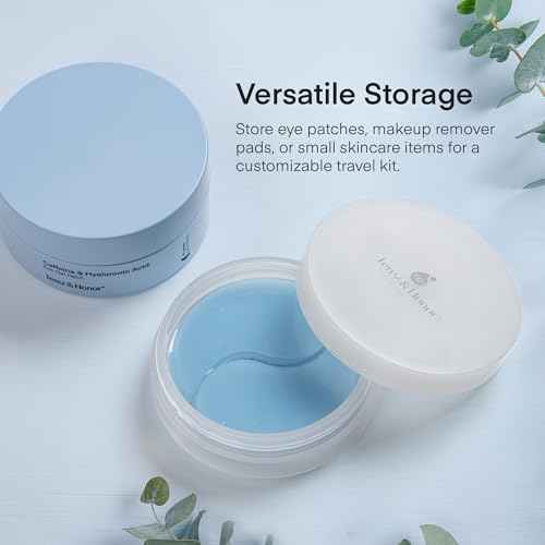 Small Travel Containers for Skincare: Korean Mini Containers with Lids for Toner Pads & Under Eye Patches DIY - Travel-Friendly, Reusable, Leak Proof Skincare Storage Made in Korea - 1 Empty Pack