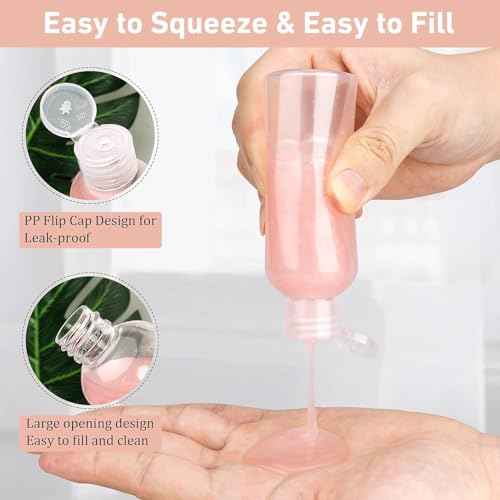 Travel Bottles for Toiletries 8 Pack 3.4oz 0.35oz TSA Approved Travel Size Containers Leak Proof Plastic Small Cream Jars Squeezable Empty Toiletry Bottles for Shampoo Conditioner(Clear)