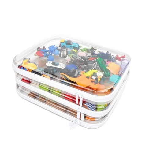 3pcs Clear Hard Shell Zipper Case, Transparent Hard Plastic Zipper Pouches, Portable Travel Organizer, Clear Toiletry Bag, Craft and Arts Organizer, Toy Storage Bins, Stackable Hard Side Plastic Case