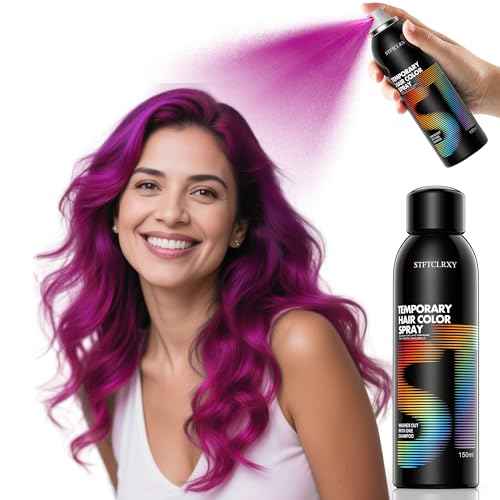 Temporary Hair Color Spray For Kids Women Men, Temporary Hair Dye Washable Hair Color Wax Non-Sticky For Cosplay Party DIY, Christmas Party, Halloween Crazy Hair Day(Purple 5 oz)