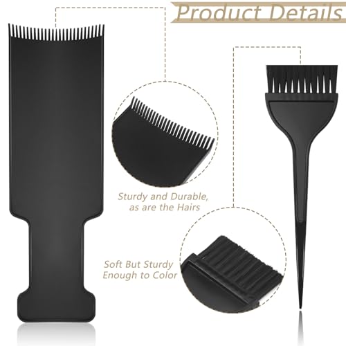 4 PCS Balayage Highlighting Board and Highlighting Brush Kit, 1 Hair Dye Brush and 3 Balayage Highlighting Board with Teeth Hair, for Hair Dye, Hairstylist Accessories Brushes