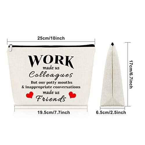 Coworker Leaving Gifts for Coworker Farewell Gift for Friends Makeup Bag Retirement Gifts Thank You Gifts Coworker Cosmetic Bag Thanksgiving Day Birthday Christmas Gifts for Her Cosmetic Travel Pouch