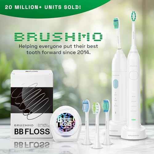Brushmo Plaque Control Replacement Toothbrush Heads, Compatible with Philips Sonicare Click-on Electric Toothbrush Handles, 8 Standard Replacement Heads, Soft Dupont Bristles, BM928, White