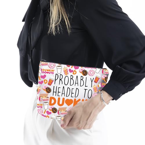 WCGXKO Probably Headed Makeup Bag Donut Lover Gift Coffee Refreshment Merch (Coffee Bag)
