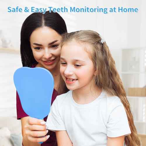 Annhua Handheld Mirrors with Handle Small Face Mirror, Tooth Shaped Hand Mirror Makeup, Used for Dentist Office, Clinic, Bathroom, Barber and Salon - White