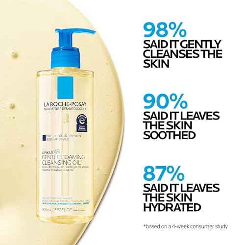 La Roche-Posay Lipikar AP+ Gentle Foaming Cleansing Oil, Gentle Oil Cleanser for Face and Body Formulated with Niacinamide, Long-Lasting 24-hour Hydration, Fragrance-Free & Soap Free