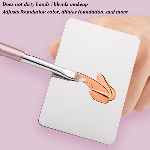Makeup Mixing Palette, KissDate Makeup Spatula Palette with Foundation Spatula, Stainless Steel Makeup Palette Mixing Tray Nail Art Foundation